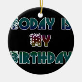ハクナマタタギフト今日は私の誕生日.png セラミックオーナメント (正面)