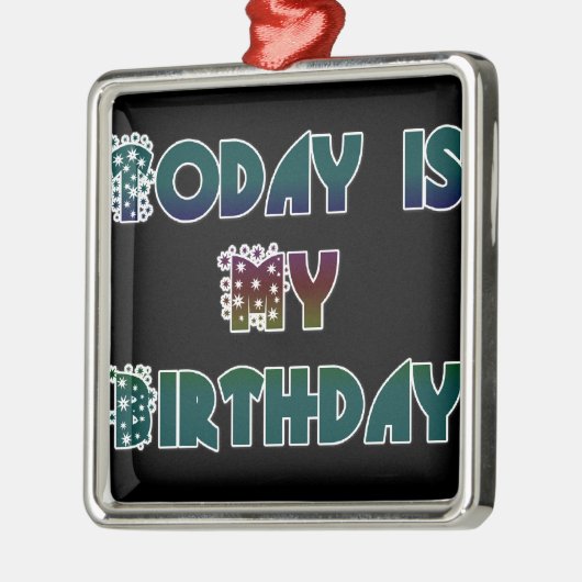 ハクナマタタギフト今日は私の誕生日.png メタルオーナメント (左)