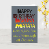 ハクナマタタグリーティングカード垂直テンプレート カード (黄色い花)