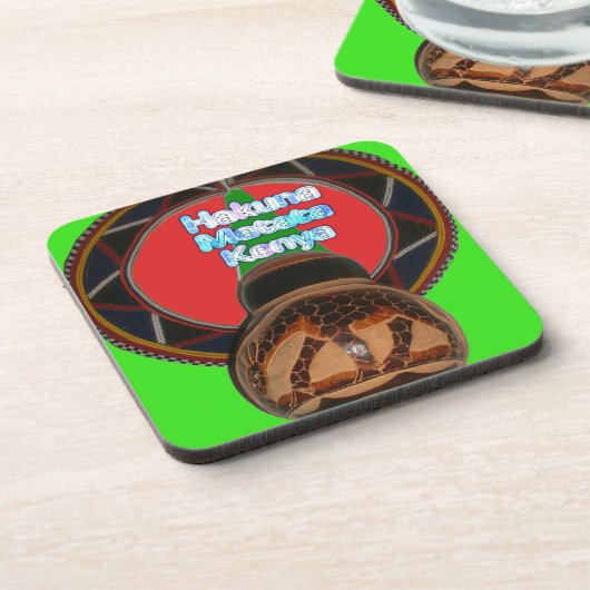 ハクナマタタケニアアートプリント コースター (左側)