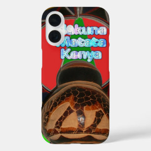 ハクナマタタケニアアートプリント iPhone 16ケース