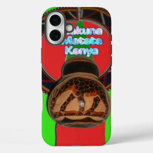 ハクナマタタケニアアートプリント iPhone 16 PLUSケース