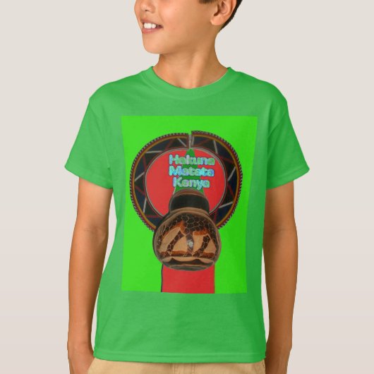 ハクナマタタケニアアートプリント Tシャツ (正面)