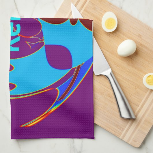 「ハクナマタタケニヤ」バタフライアートプリント/グラフィック キッチンタオル (四つ折り)