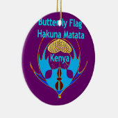 「ハクナマタタケニヤ」バタフライアートプリント/グラフィック セラミックオーナメント (右)