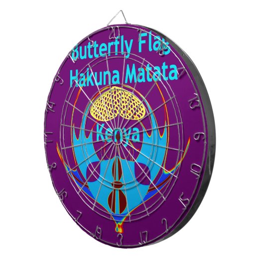 「ハクナマタタケニヤ」バタフライアートプリント/グラフィック ダーツボード (正面右)