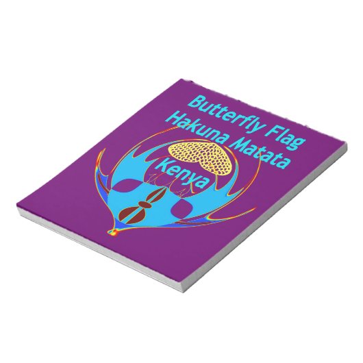 「ハクナマタタケニヤ」バタフライアートプリント/グラフィック ノートパッド (回転)