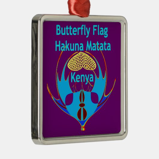 「ハクナマタタケニヤ」バタフライアートプリント/グラフィック メタルオーナメント (右)