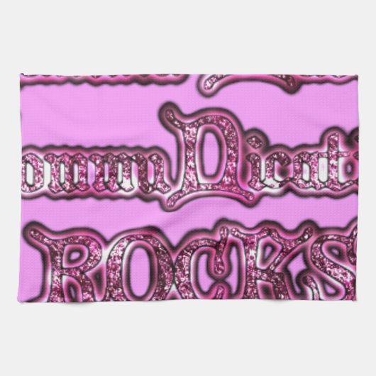 ハクナマタタコミュニケーションロックスアートプリント キッチンタオル (横)