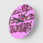 ハクナマタタコミュニケーションロックスアートプリント ラウンド壁時計 (傾斜)