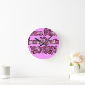 ハクナマタタコミュニケーションロックスアートプリント ラウンド壁時計 (ホーム)