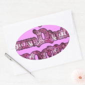 ハクナマタタコミュニケーションロックスアートプリント 楕円形シール (封筒)