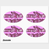 ハクナマタタコミュニケーションロックスアートプリント 楕円形シール (シート)