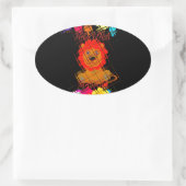 ハクナマタタタカワイイベビーライオンキングデザイン 楕円形シール (バッグ)