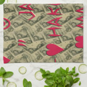 ハクナマタタトークマネーアートプリントデザイン キッチンタオル (折り畳み)