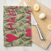 ハクナマタタトークマネーアートプリントデザイン キッチンタオル (四つ折り)