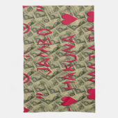 ハクナマタタトークマネーアートプリントデザイン キッチンタオル (縦)