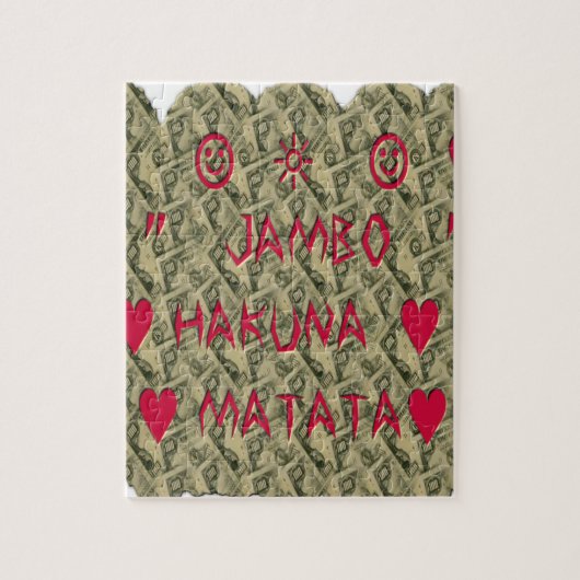 ハクナマタタトークマネーアートプリントデザイン ジグソーパズル (縦)