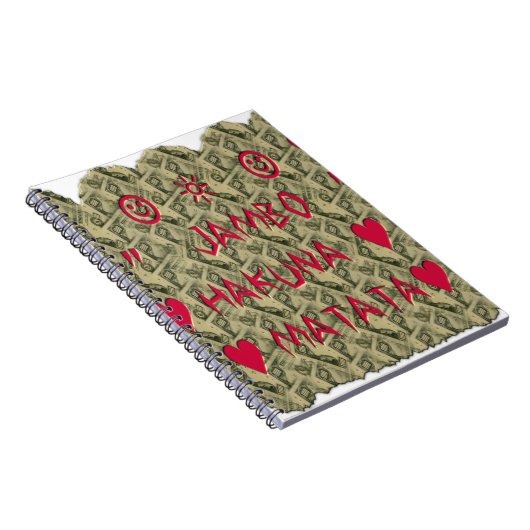 ハクナマタタトークマネーアートプリントデザイン ノートブック (右側)