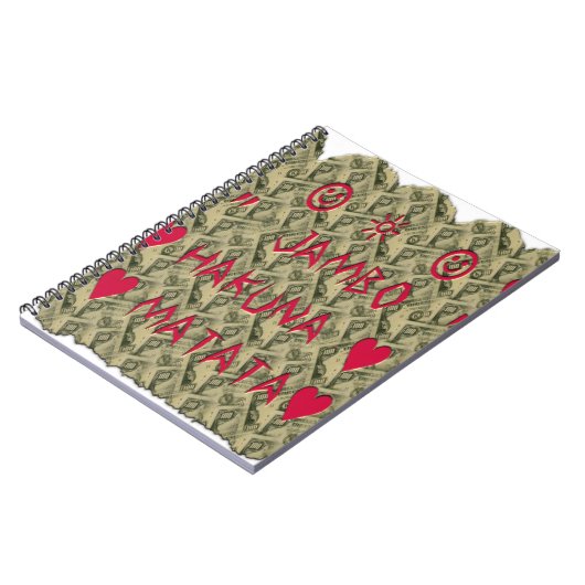 ハクナマタタトークマネーアートプリントデザイン ノートブック (左側)