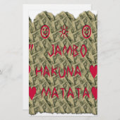 ハクナマタタトークマネーアートプリントデザイン 便箋 (正面/裏面)