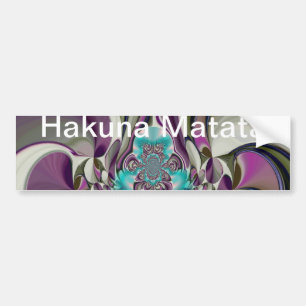 ハクナマタタハクナマタギフトパープルハート バンパーステッカー