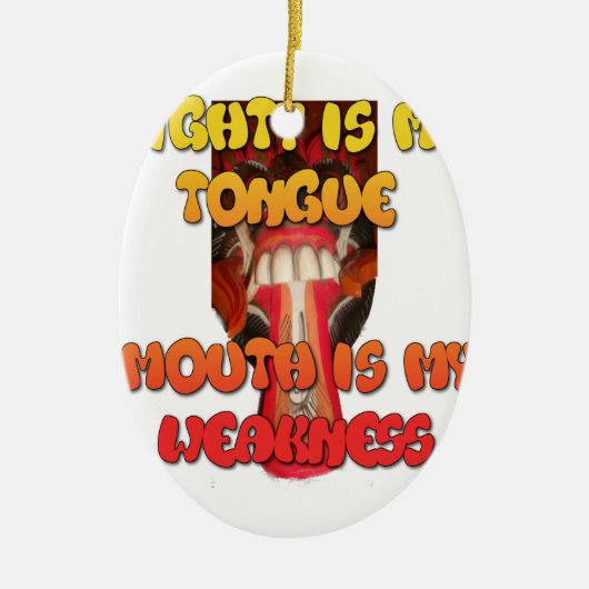 ハクナマタタハクナマタビッグ口。 セラミックオーナメント (正面)