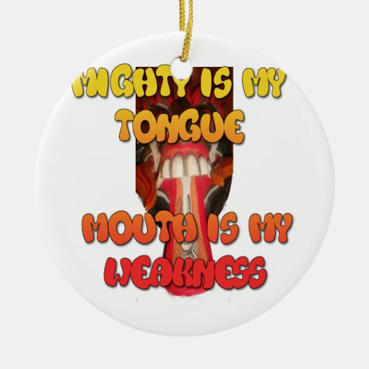 ハクナマタタハクナマタビッグ口。 セラミックオーナメント (正面)