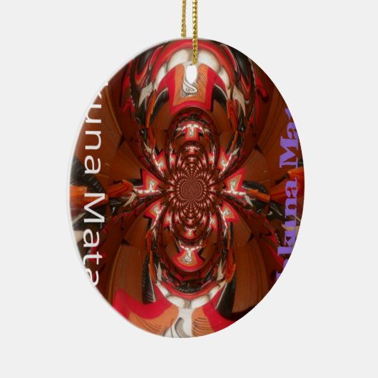 ハクナマタタハロウィーンマスク万華鏡のように千変万化するパターン抽象芸術 セラミックオーナメント (右)