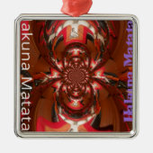 ハクナマタタハロウィーンマスク万華鏡のように千変万化するパターン抽象芸術 メタルオーナメント (正面)