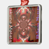 ハクナマタタハロウィーンマスク万華鏡のように千変万化するパターン抽象芸術 メタルオーナメント (左)