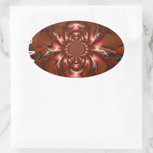 ハクナマタタハロウィーンマスク万華鏡のように千変万化するパターン抽象芸術 楕円形シール (バッグ)