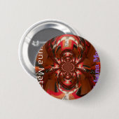 ハクナマタタハロウィーンマスク万華鏡のように千変万化するパターン抽象芸術 缶バッジ (正面&裏面)