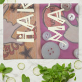 ハクナマタタハンドサインアートプリント キッチンタオル (折り畳み)