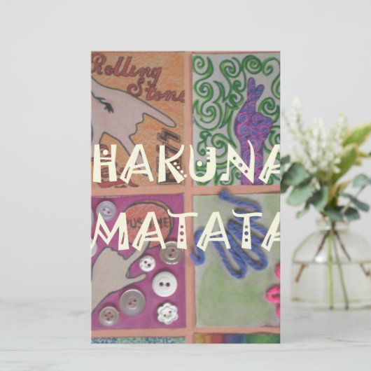 ハクナマタタハンドサインアートプリント 便箋 (スタンド正面)
