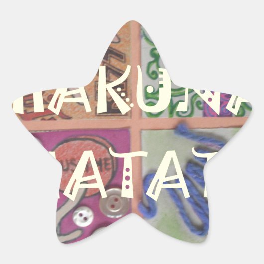 ハクナマタタハンドサインアートプリント 星シール (正面)