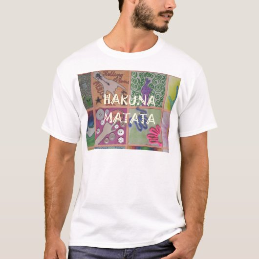 ハクナマタタハンドサインアートプリント Tシャツ (正面)