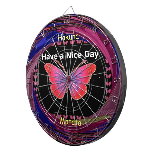 "ハクナマタタバタフライ" 感動的 - Nice Day ダーツボード (正面右)