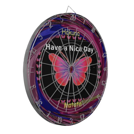 "ハクナマタタバタフライ" 感動的 - Nice Day ダーツボード (正面左)