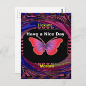 "ハクナマタタバタフライ" 感動的 - Nice Day ポストカード (正面/裏面)