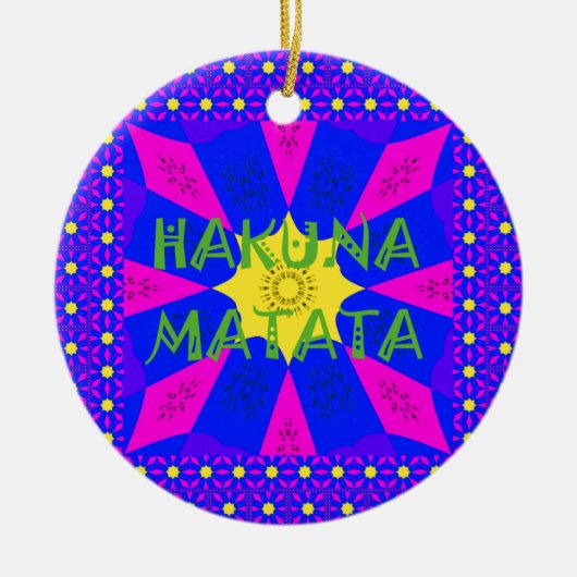ハクナマタタビューティフルアメージングデザインカラー セラミックオーナメント (正面)