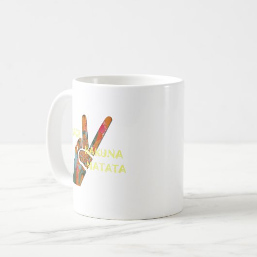 ハクナマタタピース コーヒーマグカップ (正面左)