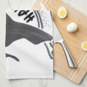 ハクナマタタフィッシュアートプリント キッチンタオル (四つ折り)