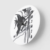 ハクナマタタフィッシュアートプリント ラウンド壁時計 (傾斜)