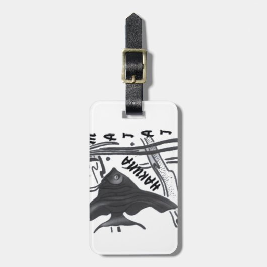 ハクナマタタフィッシュアートプリント ラゲッジタグ (正面縦)