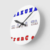 ハクナマタタフランスアートプリント/グラフィック ラウンド壁時計 (傾斜)