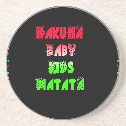 ハクナマタタベビーキッズギフト素晴らしいカラーデシ コースター (正面)