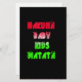 ハクナマタタベビーキッズギフト素晴らしいカラーデシ 便箋 (正面/裏面)