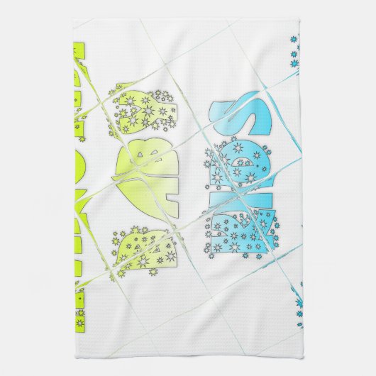 ハクナマタタベビーキッズハッピーカラーズアートプリントデ キッチンタオル (縦)