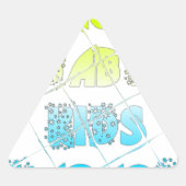 ハクナマタタベビーキッズハッピーカラーズアートプリントデ 三角形シール (正面)